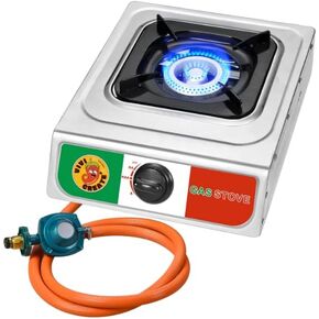 Vivicreate 2 Burner Propane Stove, [20000 BTU] Portable Camping Gas Cooktop with Auto Ignition, Stainless Steel Outdoor Cooker with Regulator & Hose for RV, Backyard, Camping and Emergency Use in Kuwait