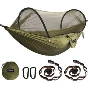 Chihee Ultra-Light Travel Camping Hammock Pop-up Net Hammock 660lbs Load Capacity,Breathable,Quick-Drying Parachute Nylon 2 Premium Carabiners,2 Tree Slings Included for Outdoor Backpacking Hiking in Saudi Arabia