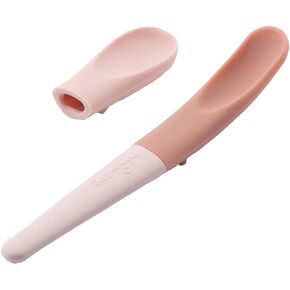 Miniware Pre2Pro Silicone Spoon for Baby Toddler Kids | 2in1 Spoon Grows from Baby Food to Self Feeding | 100% Food Grade Silicone | BPA Free | Modern & Durable | Dishwasher Safe (Golden Boost)