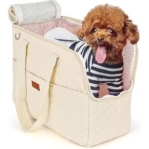 Cat Carrier Soft Sided Dog Carrier for Small Dogs, Portable Pet Carrier, Puppy Carrier with Pockets Canvas Tote Dog Travel Supplies Accessories Breathable Mesh and Padded Maximum Weight 11lbs Large in Kuwait