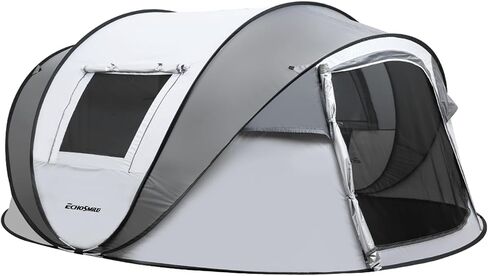 EchoSmile Instant Pop Up Camping Tent, 2/4/6 Person Easy Setup Tent | Water Resistant Dome·Portable with Carry Bag·Fiberglass Frame·Picnic·Camping·Hiking·Fishing in Kuwait