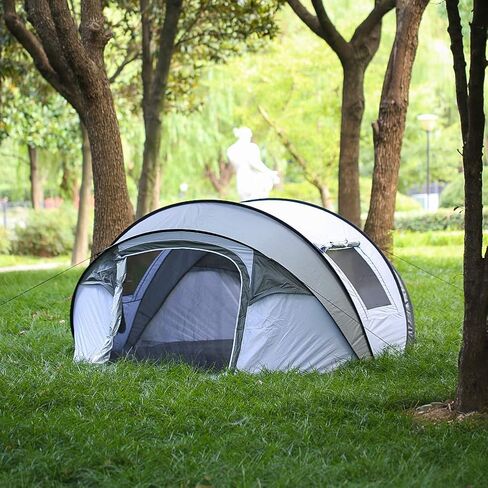 EchoSmile Instant Pop Up Camping Tent, 2/4/6 Person Easy Setup Tent | Water Resistant Dome·Portable with Carry Bag·Fiberglass Frame·Picnic·Camping·Hiking·Fishing in Kuwait