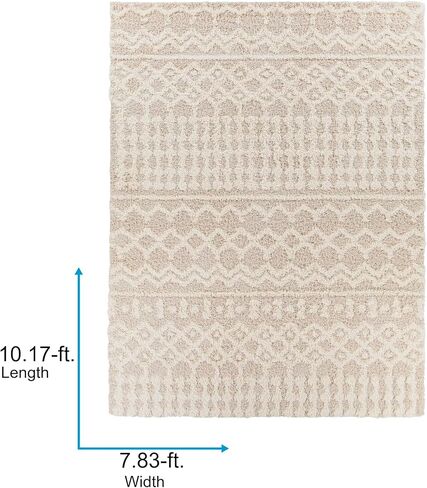 سجادة منطقة Shag المغربية الفنية من Weavers Hapsburg، مقاس 5'3 بوصة × 7'3 بوصة، بيج in Kuwait
