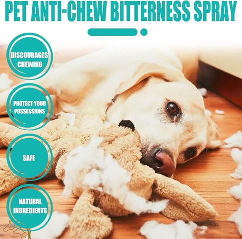 Bitter Apple Spray for Dogs to Stop Chewing, No Chew Spray for Dogs, Pet Corrector Spray, Effective Anti Scratch Furniture Protector, Alcohol Free/Non-Toxic & No Smell - Indoor & Outdoor Safe 50ML in Kuwait