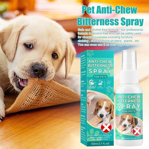 Bitter Apple Spray for Dogs to Stop Chewing, No Chew Spray for Dogs, Pet Corrector Spray, Effective Anti Scratch Furniture Protector, Alcohol Free/Non-Toxic & No Smell - Indoor & Outdoor Safe 50ML in Kuwait