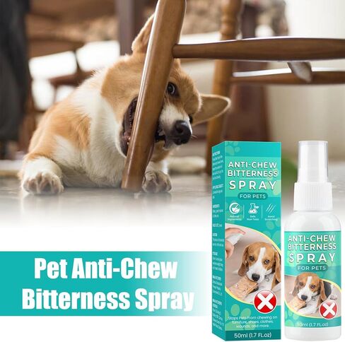 Bitter Apple Spray for Dogs to Stop Chewing, No Chew Spray for Dogs, Pet Corrector Spray, Effective Anti Scratch Furniture Protector, Alcohol Free/Non-Toxic & No Smell - Indoor & Outdoor Safe 50ML in Kuwait