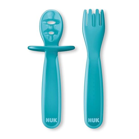 NUK Pretensil Dipper Spoon and Fork, 2 Pack, 6+ Months in Kuwait