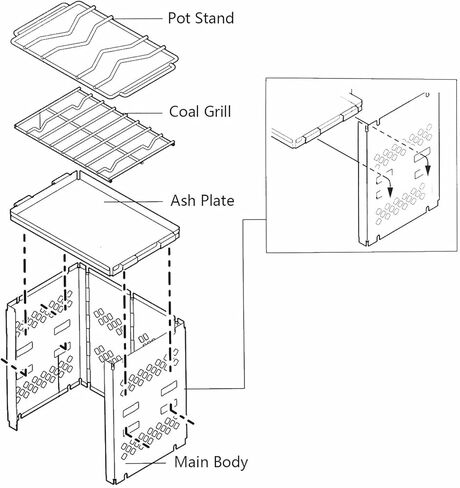 Unigear Wood Burning Camp Stoves Picnic BBQ Cooker/Potable Folding Stainless Steel Backpacking Stove in Kuwait