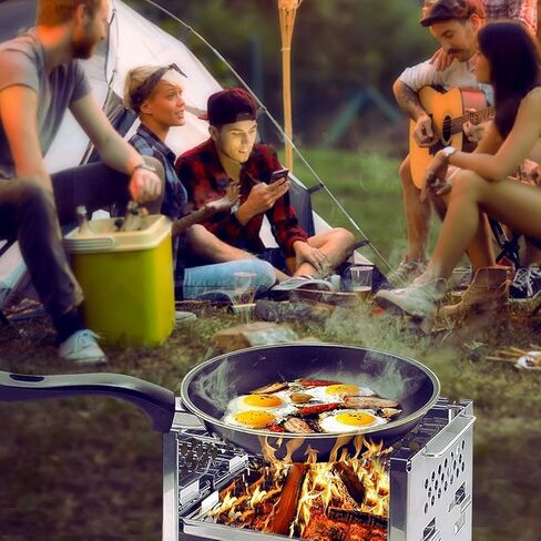 Unigear Wood Burning Camp Stoves Picnic BBQ Cooker/Potable Folding Stainless Steel Backpacking Stove in Kuwait