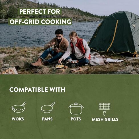 GasOne Premium Wood Burning Rocket Stove Camping for Backpacking, Hiking, RV and Survival - Insulated Barrel Stove Kit with Silicone Handles – Military Green in Kuwait