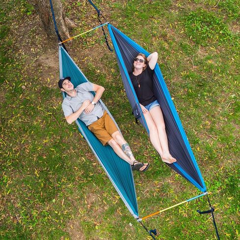 ENO Fuse Tandem Hammock System Colour Retro Tri Lightwieght Fuse Spreader Bars, Two Hammocks Side by Side Dac Grren Anodised Aluminium Alloy Eliminates Enviro Damage Weight 277 g in Saudi Arabia
