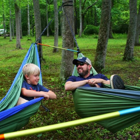 ENO Fuse Tandem Hammock System Colour Retro Tri Lightwieght Fuse Spreader Bars, Two Hammocks Side by Side Dac Grren Anodised Aluminium Alloy Eliminates Enviro Damage Weight 277 g in Saudi Arabia