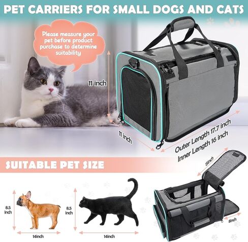 Rolling Pet Carrier with Wheels, Foldable Airline Approved Dog Carriers for Small Dogs and Cats, Cat Carrier on Wheels, Pet Travel Carrier for Flight Camping Outdoor in Kuwait