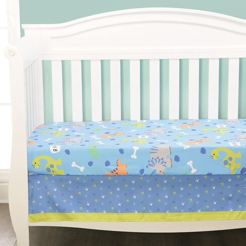 EVERYDAY KIDS 4 Piece Girls Crib Bedding Set - Owls - Soft 100% Cotton Percale - Includes Quilt, Fitted Sheet, Dust Ruffle and Diaper Stacker - Nursery Bedding Set - Baby Crib Bedding Set in Saudi Arabia