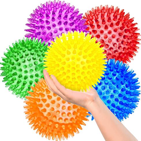 sharlovy كرات صار للكلاب الصغيرة، جلب كرات للكلاب المطاط 3 حزمة الألوان الزاهية tpr جرو لعب الكلب لعبة كرات الكلب ألعاب صرير سبايك الكرة الكلب مضغ اللعب للصغار (مجموعة من 3، متعددة) in Kuwait
