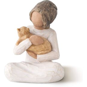 Willow Tree Kindness (Girl), Above All, Kindness, Expresses Relationship with A Much-Loved Pet, A Gift to Celebrate an Adoption, for Animal Lovers and Cat Owners, Sculpted Hand-Painted Figure