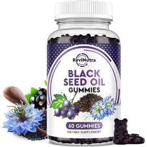 علكات زيت الحبة السوداء من ريفينوترا، حبة البركة المضغوطة على البارد - غنية بفيتامين د، ك2 وهـ، جذر الأرقطيون، نبات البلسان، الزنك، نسبة عالية من الثيموكينون، مضاد أكسدة قوي لدعم المناعة، نباتي غير معدل وراثيًا، 60 قيراط in Kuwait