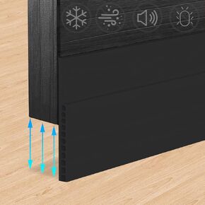 Door Draft Stopper for Huge Gap，3" W x 39" L Adjustable Widened Under Door Seal for Exterior/Interior Doors，Under Door Draft Blocker Soundproof/Insulator Door Sweep Weather Stripping，1 Pack White