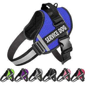 JSXD Dog Harness,No-Pull Service Dog Harness with Handle Adjustable Outdoor Pet Dog Vest 3M Reflective Nylon Material Vest for Breeds,Easy Control for Small Medium Large Dogs