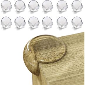 BABY PROOF ME 12 Pack Table Corner Protectors for Baby, Clear Furniture Corner Guards & Edge Safety Bumpers, Round Baby Proof Bumper, Table Edges & Sharp Corners Baby Proofing