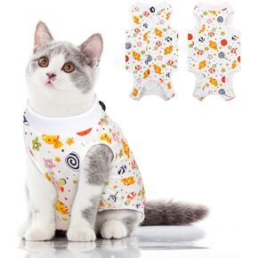 SUNFURA Cat Recovery Suit, Kitten Surgical Full Bodysuit for Abdominal Wound Protector Anti Licking After Surgery, Professional Bandages Cone E-Collar Alternative for Small Male & Female Pets in Kuwait