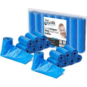 Toolik Diaper Bag Dispenser Refills Disposable Unscented Waste Bags (8 Rolls - 120 bags) in Saudi Arabia