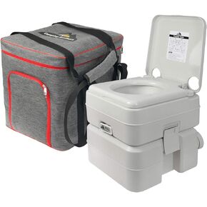 5.3 Gallon Portable Camping Toilet for Adults with Carry Bag – Extra Large Porta Potty for Adults Outdoors, RV, Boat | 286 LBS Capacity, 50 Flushes, Detachable Tanks, Carry Bag Included in Saudi Arabia