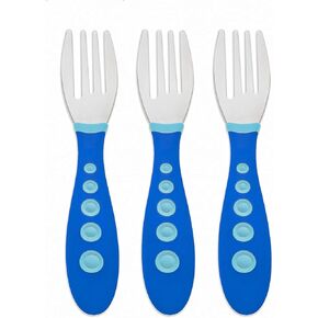 NUK First Essentials Kiddy Cutlery Forks (3 Count (Pack of 1) Blue)