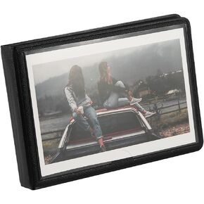 4x6 Small Photo Album Holds 29 Pictures,Horizontal Photo Slots, Portable Wallet Photo Book for Wedding,Anniversary, Baby, Family (Black)