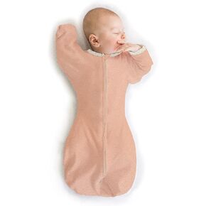 SwaddleDesigns Transitional Swaddle Sack with Arms Up Half-Length Sleeves and Mitten Cuffs, Heathered Gray, Medium, 3-6 Mo, 14-21 Lbs (Transition Swaddle Blanket for Baby Boys, Baby Girls) in Kuwait