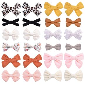 Jollybows 24pcs Baby Girl Hair Bows Clips Fully Lined Barrettes Hair Accessories for Little Girls Toddler Kids Teens