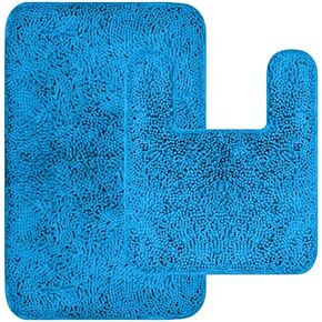 ENKOSI Chenille Bathroom Rugs Sets 2 Piece - Bathroom Rug Set Toilet Mat - Bathroom Mats Sets 2 Piece - Chenille Bathroom Rugs - Bathroom Rug Sets 2 Piece - Beige Bathroom Rug Set - Toilet Carpet in Saudi Arabia