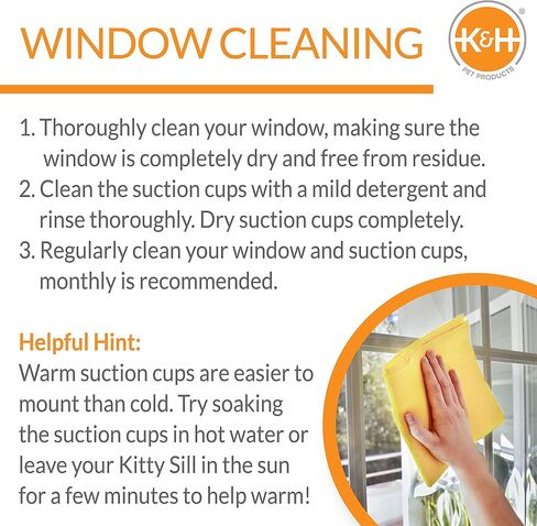 K&H Pet Products EZ Mount Townhouse Window Sill Cat Bed، أرجوحة قطط لنافذة قطط جثم رف قطط، جثم نافذة قط قوي للقطط الكبيرة، سرير نافذة قطط، أثاث قطط، أرجوحة نافذة قطط رمادي/أسود in Kuwait