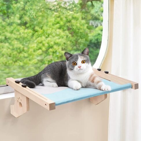 Cat Sill Window Perch Cat Window Hammock for Indoor Cat Sill Window Perch Sturdy Cat Bed, Easy to Adjust and Assemble Cat Bed for Windowsill, Bedside, Drawer and Cabinet Holds Up to 30 lbs. in Kuwait