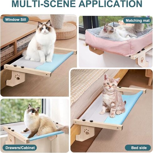 Cat Sill Window Perch Cat Window Hammock for Indoor Cat Sill Window Perch Sturdy Cat Bed, Easy to Adjust and Assemble Cat Bed for Windowsill, Bedside, Drawer and Cabinet Holds Up to 30 lbs. in Kuwait