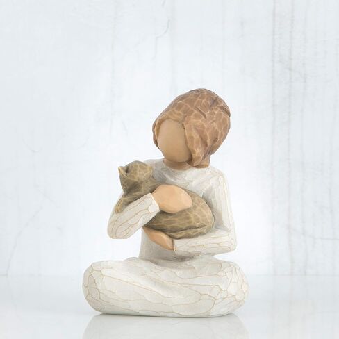 Willow Tree Kindness (Girl), Above All, Kindness, Expresses Relationship with A Much-Loved Pet, A Gift to Celebrate an Adoption, for Animal Lovers and Cat Owners, Sculpted Hand-Painted Figure in Saudi Arabia