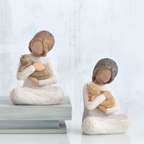 Willow Tree Kindness (Girl), Above All, Kindness, Expresses Relationship with A Much-Loved Pet, A Gift to Celebrate an Adoption, for Animal Lovers and Cat Owners, Sculpted Hand-Painted Figure in Saudi Arabia