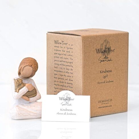 Willow Tree Kindness (Girl), Above All, Kindness, Expresses Relationship with A Much-Loved Pet, A Gift to Celebrate an Adoption, for Animal Lovers and Cat Owners, Sculpted Hand-Painted Figure in Saudi Arabia