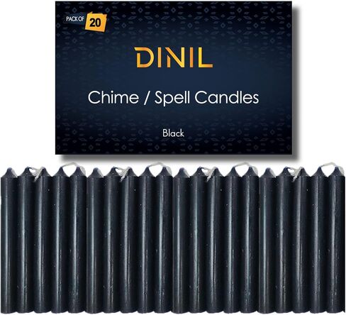 Dinil – 20 Assorted Color Spell/Chime Candles – Premium Mini Taper Candles for Rituals, Prayer, Birthdays, Meditation, Altar, Spells, Chime Candles - 4 Inch Tall (Multi-Colored) in Saudi Arabia
