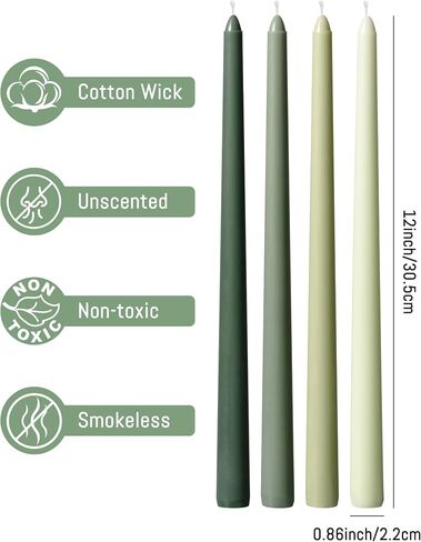 Viyffo 20 Pack Taper Chime Candles, 4 Inch Mini Unscented Dripless Candles, 1.5 Hour Burn Time, 10 Colors for Rituals, Meditation, Prayer, Wicca & Pagan Spells, Home Décor in Saudi Arabia