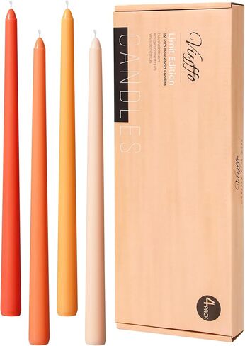 Viyffo 20 Pack Taper Chime Candles, 4 Inch Mini Unscented Dripless Candles, 1.5 Hour Burn Time, 10 Colors for Rituals, Meditation, Prayer, Wicca & Pagan Spells, Home Décor in Saudi Arabia