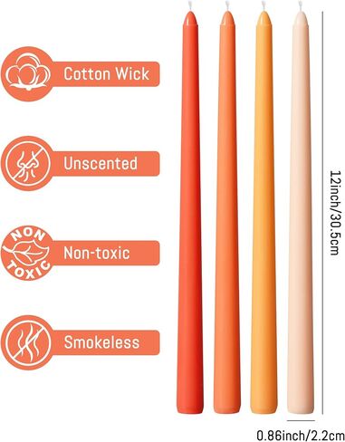 Viyffo 20 Pack Taper Chime Candles, 4 Inch Mini Unscented Dripless Candles, 1.5 Hour Burn Time, 10 Colors for Rituals, Meditation, Prayer, Wicca & Pagan Spells, Home Décor in Saudi Arabia