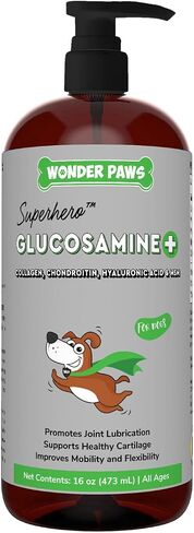 Premium Liquid Glucosamine for Dogs – Extra Strength Joint Support, Flexibility, Cartilage & Mobility - Hip and Joint Supplement with Chondroitin, MSM, Collagen & Hyaluronic Acid - All Ages (16 oz) in Saudi Arabia