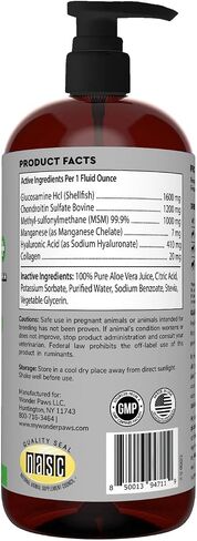 Premium Liquid Glucosamine for Dogs – Extra Strength Joint Support, Flexibility, Cartilage & Mobility - Hip and Joint Supplement with Chondroitin, MSM, Collagen & Hyaluronic Acid - All Ages (16 oz) in Saudi Arabia