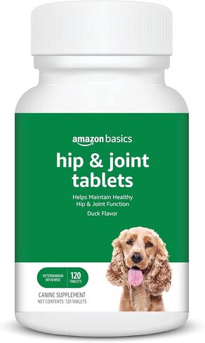 Amazon Basics Dog Hip & Joint Daily Chewable Tablets, with Glucosamine, MSM, and Chondroitin, Duck Flavored, 120 Count (Previously Solimo) in Kuwait