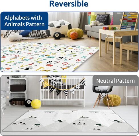 سجادة لعب للأطفال مقاس 79 بوصة × 71 بوصة، سجادة لعب أرضية إسفنجية مقاومة للماء وقابلة للطي للأطفال الصغار، سجادة كبيرة جدًا مضادة للانزلاق لزحف الأطفال، باللون الأخضر in Kuwait