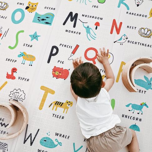 سجادة لعب للأطفال مقاس 79 بوصة × 71 بوصة، سجادة لعب أرضية إسفنجية مقاومة للماء وقابلة للطي للأطفال الصغار، سجادة كبيرة جدًا مضادة للانزلاق لزحف الأطفال، باللون الأخضر in Kuwait