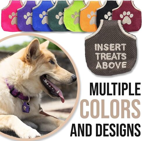Woofhoof Dog Tag Silencer, Black Pawprint - Quiet Noisy Pet Tags - Fits Up to Four Pet IDs - Dog Tag Cover Protects Metal Pets IDs, Made of Durable Nylon, Universal Fit, Machine Washable in Kuwait