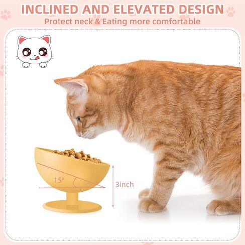 Zhehao 4 Pcs Elevated Cat Bowls Plastic Raised Cat Bowl 15 Degrees Tilted Raised Pet Food and Water Bowls Cute Anti Vomit Food Dishes Pet Feeders for Cats and Small Dogs(Bar Chair) in Kuwait