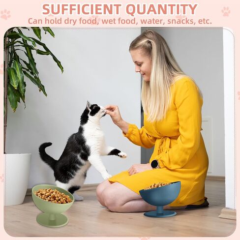 Zhehao 4 Pcs Elevated Cat Bowls Plastic Raised Cat Bowl 15 Degrees Tilted Raised Pet Food and Water Bowls Cute Anti Vomit Food Dishes Pet Feeders for Cats and Small Dogs(Bar Chair) in Kuwait